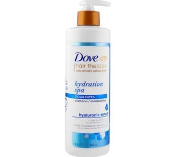 Dove Hair Therapy Hydration Spa 0% Sulfates Hyaluronic Acid Shampoo, 400ml