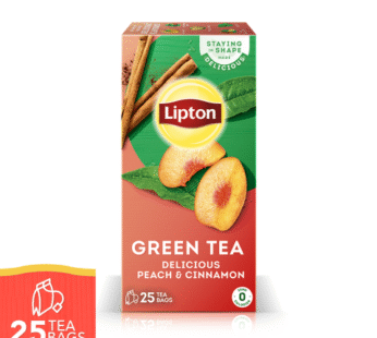 Lipton Delicious Peach & Cinnamon Green Tea Bags, 25-Pack